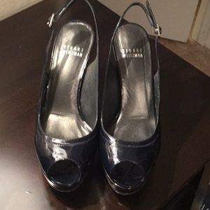 Stuart Weitzman Women’s Shoes-Navy Blue Patent Heels